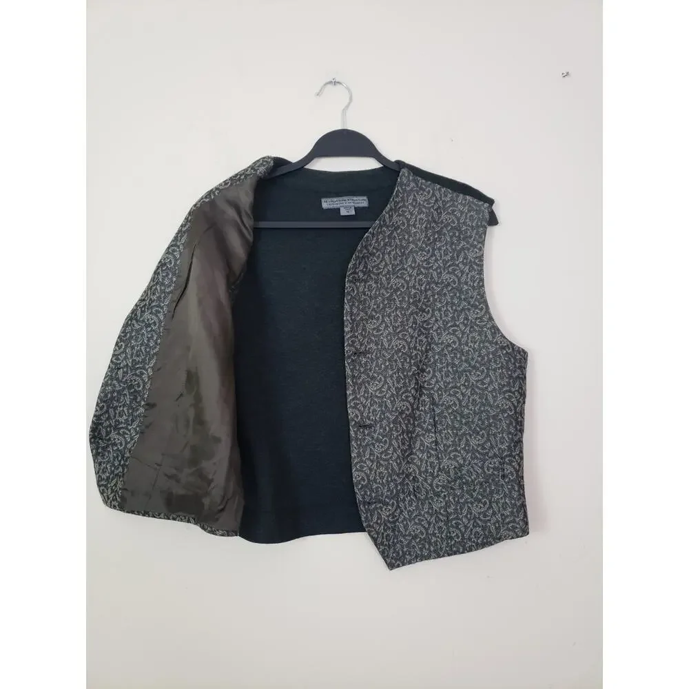 Le Collezioni Structure Made in Italy Knit Vest Mens Size M Patterned Classic